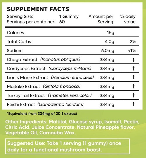 FOREST FINDS WELLBEING MUSHROOM GUMMIES - 60 GUMMIES