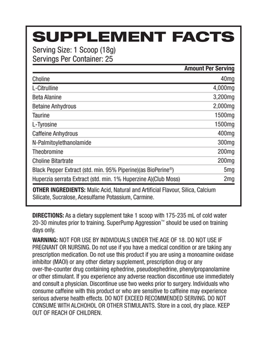 GASPARI NUTRITION SUPERPUMP AGGRESSION - 25 SERVE