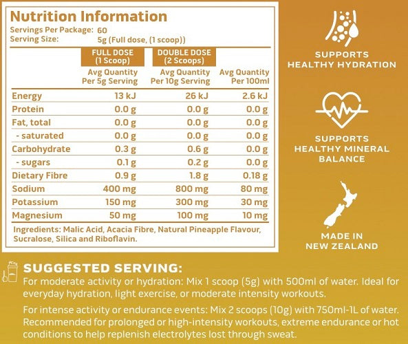 MAHI MAN INCLUSION HYDR8 ELECTROLYTE REHYDRATION 60 SERVES - PINEAPPLE