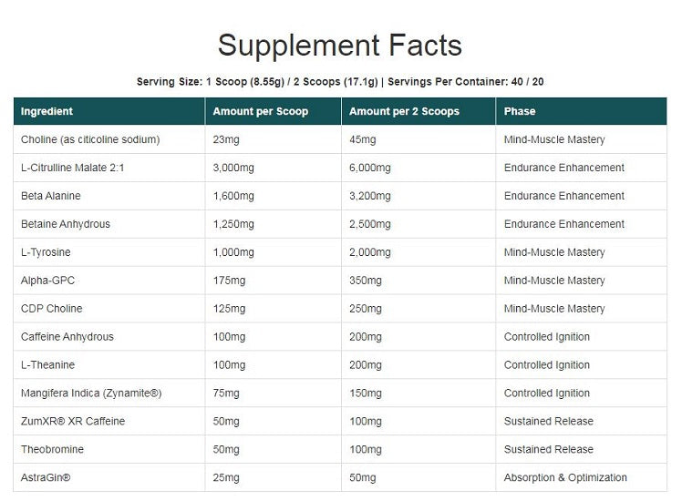 PACK NUTRITION LOADED PRE-WORKOUT 40/20 SERVES