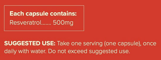 TROVE WELLNESS RESVERATROL 60 CAPSULES - DATED 7/25