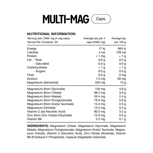 SWITCH NUTRITION MULTI-MAG PERFORM - 120 CAPSULES