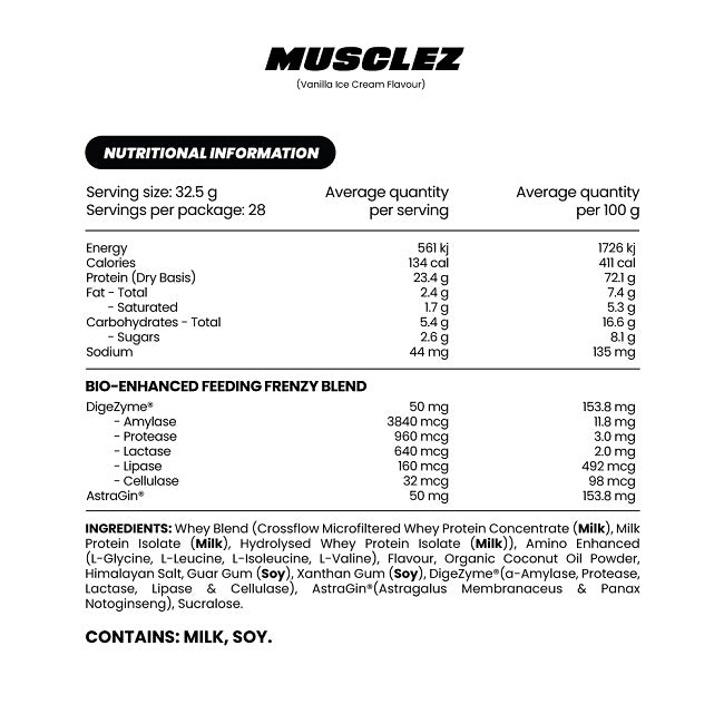 ZOMBIE LABS MUSCLEZ BIO-ENHANCED WHEY PROTEIN 2LB - DATED 10/25