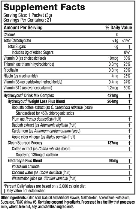 HYDROXYCUT DRINK MIX TWIN PACK - DATED 7/25