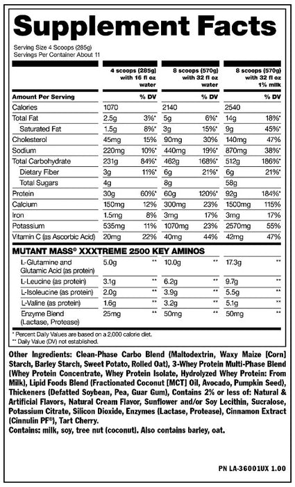 MUTANT MASS EXTREME 2500 20LB