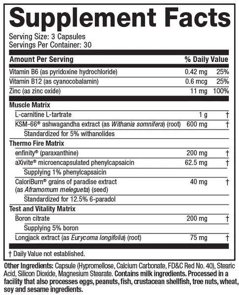 MUSCLETECH ALPHA TEST THERMO XTR 90 CAPS