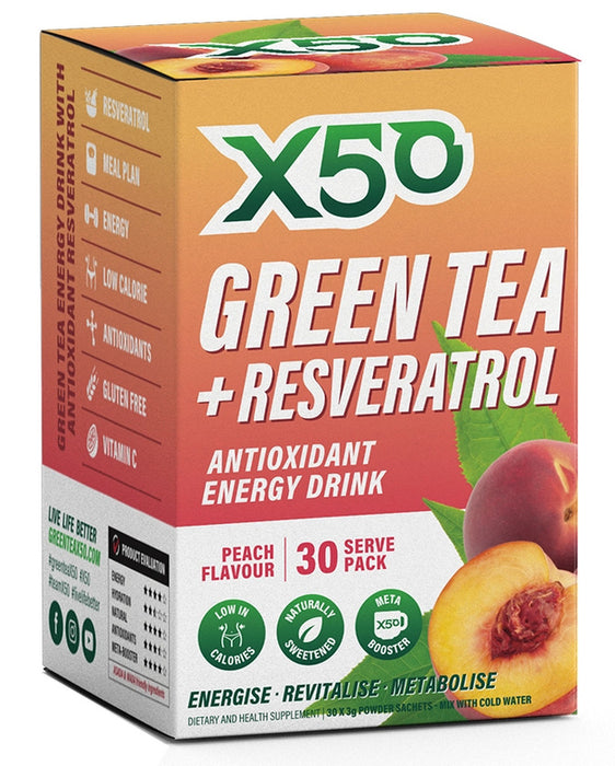 X50 GREEN TEA + RESVERATROL 30 SERVE