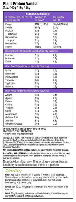 BALANCE PLANT PROTEIN 2KG - Bay Supplements