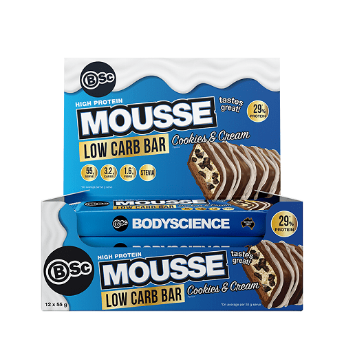 BSC LOW CARB MOUSSE BAR 55G - BOX OF 12 - Bay Supplements