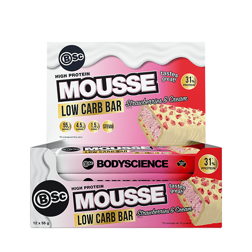 BSC LOW CARB MOUSSE BAR 55G - BOX OF 12 - Bay Supplements
