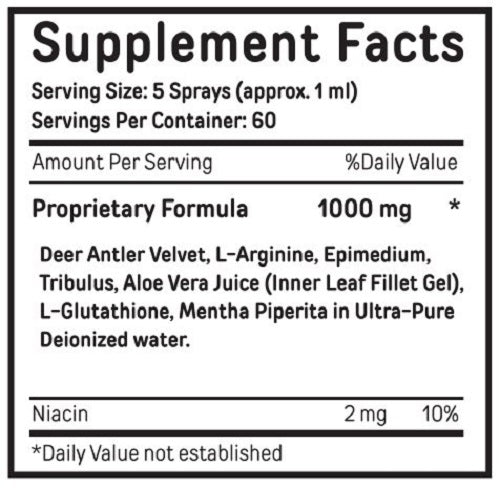 BUCKED UP DEER ANTLER VELVET SPRAY - HIS - Bay Supplements