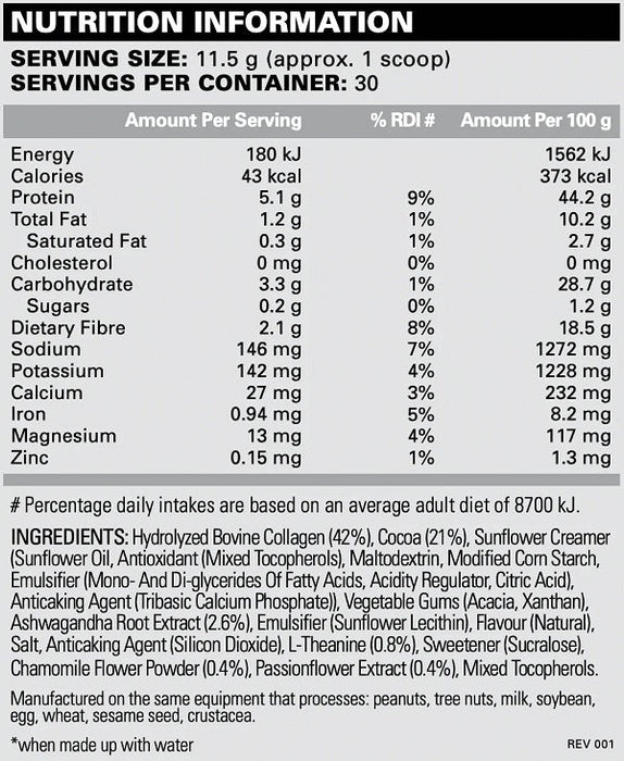 EHP LABS OXYSLEEP COLLAGEN NIGHT TIME SHRED HOT COCOA - Bay Supplements