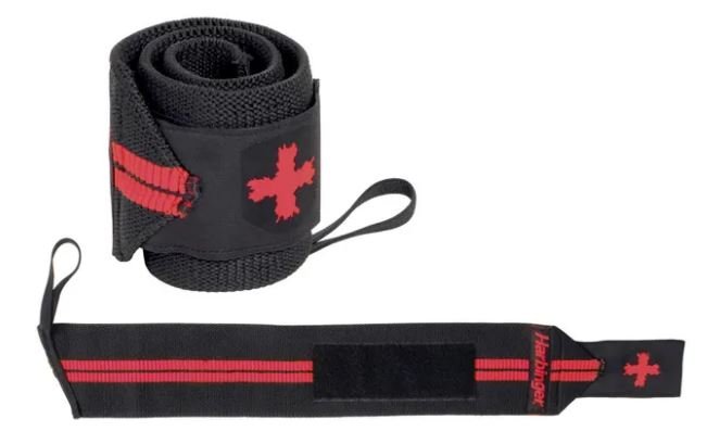 HARBINGER RED LINE THUMB LOOP WRIST WRAPS BLK/RED 18" - Bay Supplements