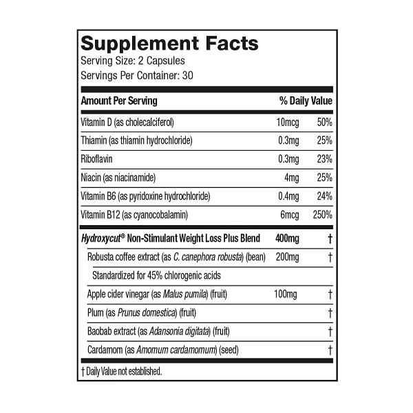 HYDROXYCUT NON-STIMULANT - Bay Supplements