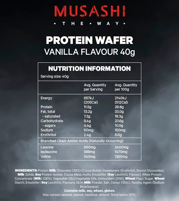MUSASHI PROTEIN WAFER BAR 12 PACK - Bay Supplements