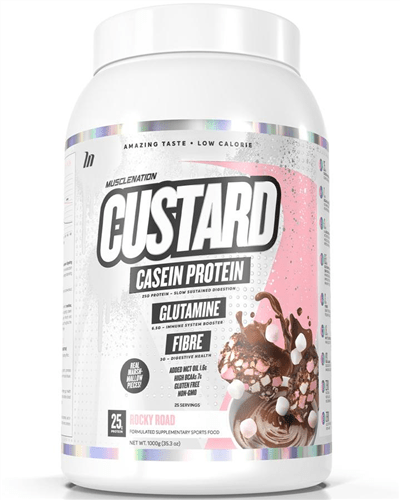 MUSCLE NATION CUSTARD CASEIN PROTEIN - Bay Supplements