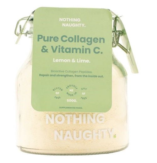 NOTHING NAUGHTY COLLAGEN PEPTIDES POWDER 500G + VITAMIN C - Bay Supplements