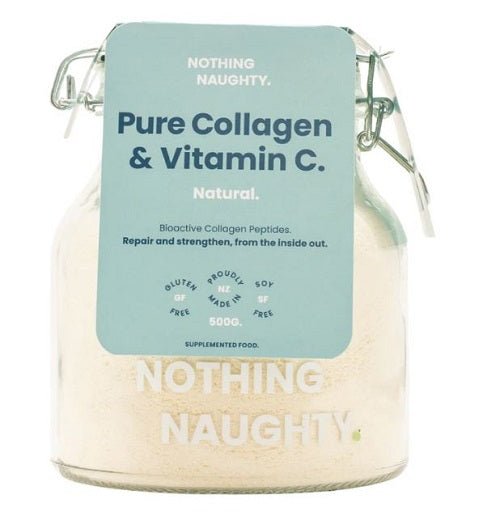 NOTHING NAUGHTY COLLAGEN PEPTIDES POWDER 500G + VITAMIN C - Bay Supplements