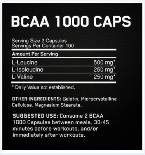 OPTIMUM NUTRITION BCAA 200 CAPS