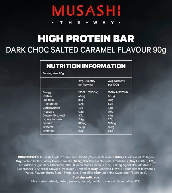 MUSASHI P45 HIGH PROTEIN BARS BOX OF 12