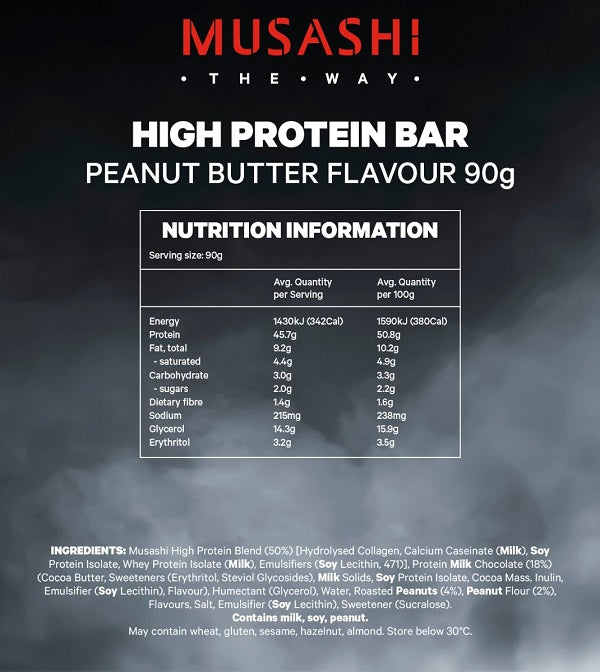 MUSASHI P45 HIGH PROTEIN BARS BOX OF 12