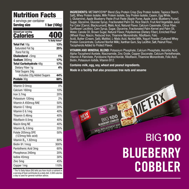 MET-RX BIG 100 MEAL REPLACEMENT BAR - SINGLE