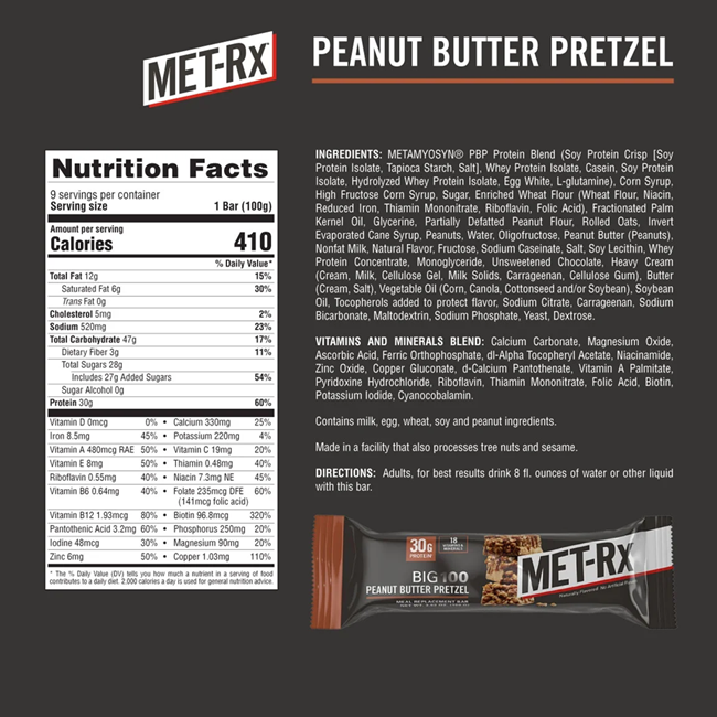 MET-RX BIG 100 MEAL REPLACEMENT BAR - SINGLE