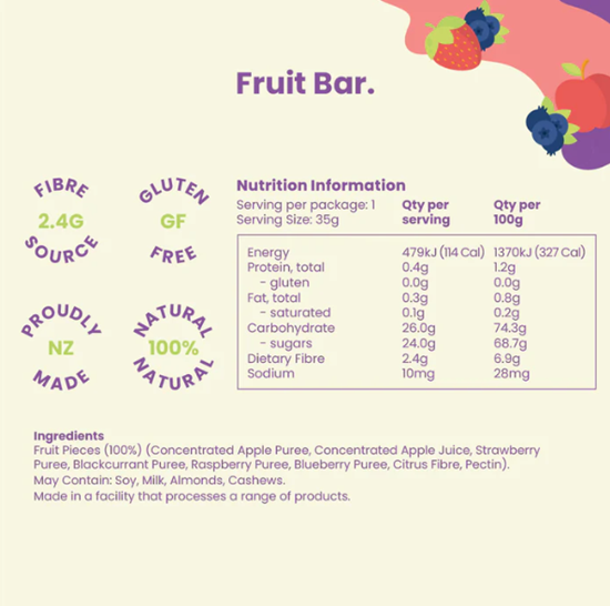 NOTHING NAUGHTY FRUIT BAR - VERY BERRY - SINGLE