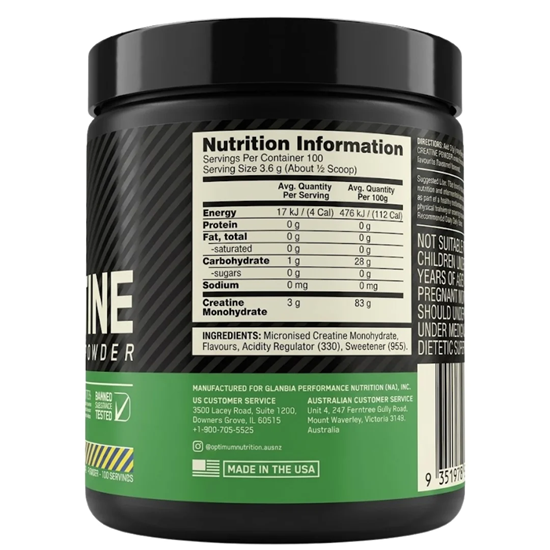 OPTIMUM NUTRITION FLAVOURED MICRONIZED CREATINE POWDER 360G