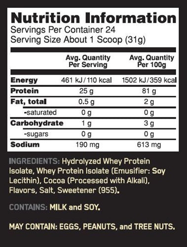 OPTIMUM NUTRITION GOLD STANDARD 100% ISOLATE - 3LB