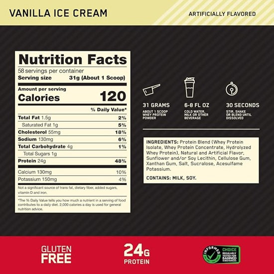 OPTIMUM NUTRITION GOLD STANDARD 100% WHEY 3.96LB