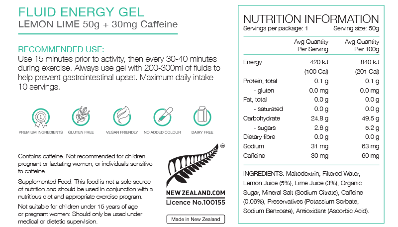 PURE FLUID ENERGY GELS - SINGLE