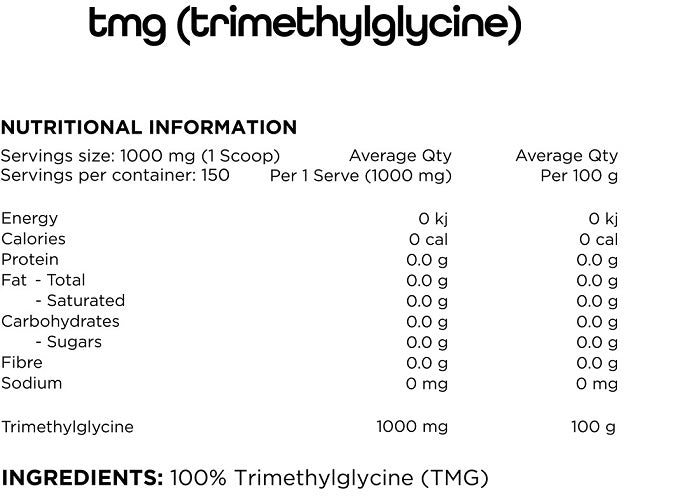 SWITCH NUTRITION 100% PURE TMG (TRI METHYL GLYCINE) 150G