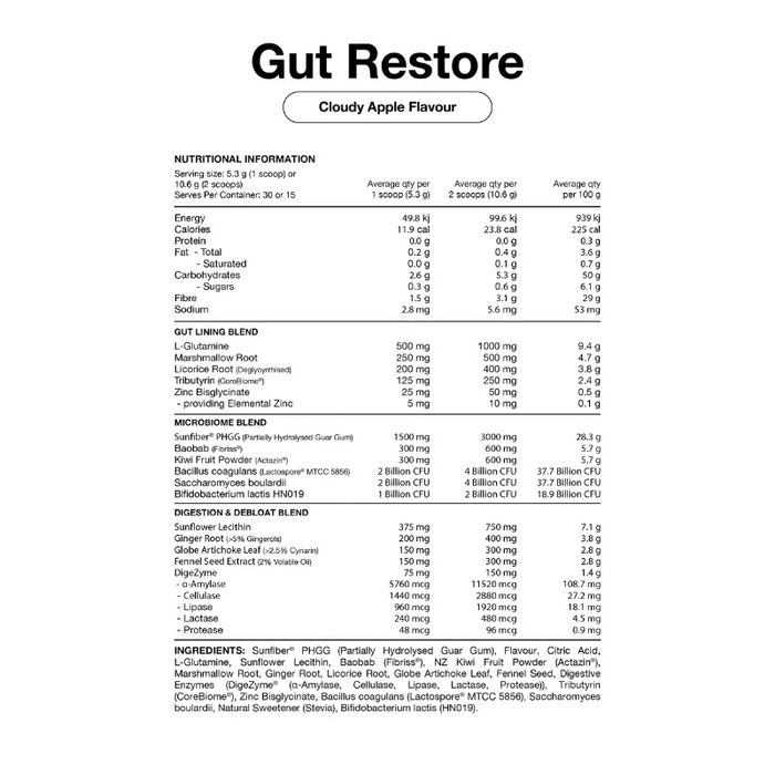 SWITCH NUTRITION GUT RESTORE - 30 SERVES