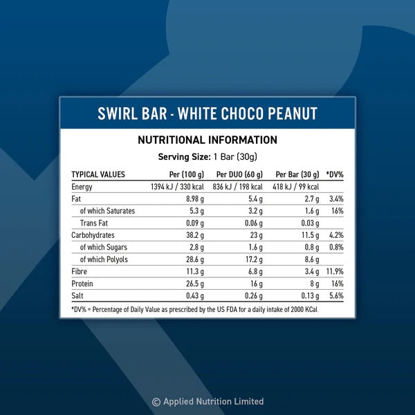 APPLIED NUTRITION SWIRL BAR - 12 PACK