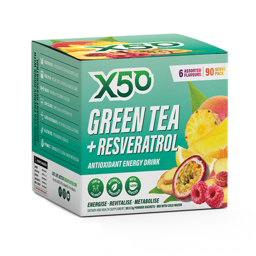 X50 GREEN TEA + RESVERATROL ASSORTED  90 SERVES