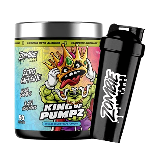 ZOMBIE LABS KING OF PUMPZ NON STIM PRE-WORKOUT - 50 SERVES + FREE GIFT