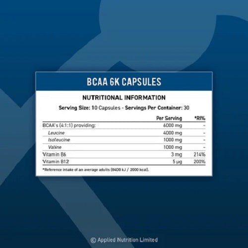 APPLIED NUTRITION BCAA 6K 300 CAPSULES - Bay Supplements - BCAA'S - Amino Acids/BCAA - Muscle Growth