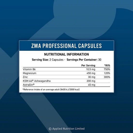 APPLIED NUTRITION ZMA PRO 60 CAPSULES - Bay Supplements - General Health - Mens Health - Sleep Assistance
