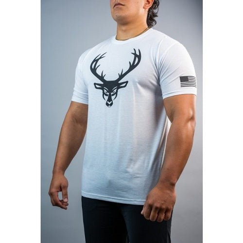 BUCKED UP FLAG SHIRT - Bay Supplements - White & Black Logo - Accessories
