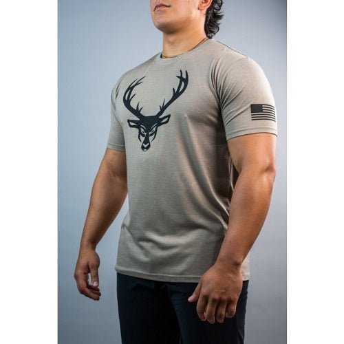 BUCKED UP FLAG SHIRT - Bay Supplements - Sand & Black Logo - Accessories