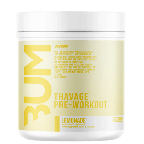 CBUM RAW THAVAGE PRE-WORKOUT - 40 SERVES - Bay Supplements - Pre-workout - Lemonade - Endurance - Nootropics