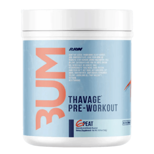 CBUM RAW THAVAGE PRE-WORKOUT - 40 SERVES - Bay Supplements - Pre-workout - 6 Peat - Endurance - Nootropics