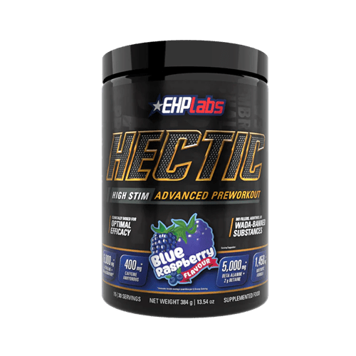 EHP LABS HECTIC PRE-WORKOUT - 30 SERVES - Bay Supplements - Pre-workout - Blue Raspberry - Endurance - Nootropics