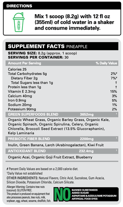 EHP LABS OXYGREENS - DATED 3/26 - Bay Supplements - General Health - clearance - Digestion & Probiotics