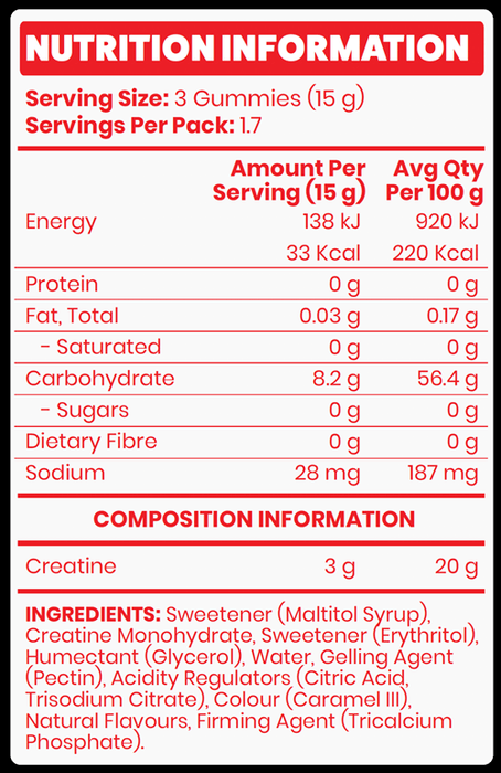 EHP LABS OXYSHRED CREATINE GUMMIES - 15 SACHETS - Bay Supplements - Creatine - general health - Muscle Growth