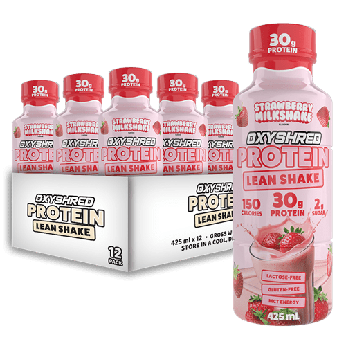 EHP LABS OXYSHRED PROTEIN LEAN SHAKE RTD - 12 PACK - Bay Supplements - RTDs - Strawberry Milkshake - Snacks & RTD's