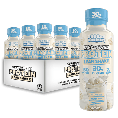 EHP LABS OXYSHRED PROTEIN LEAN SHAKE RTD - 12 PACK - Bay Supplements - RTDs - Vanilla Milkshake - Snacks & RTD's