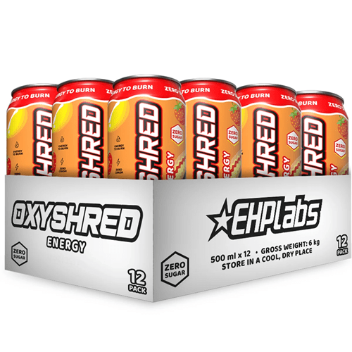 EHP LABS OXYSHRED ULTRA ENERGY 500ML RTDS - 12 PACK - Bay Supplements - RTDs - Strawberry Mango - Pre-workout - Snacks & RTD's