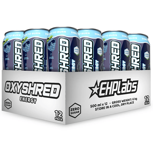 EHP LABS OXYSHRED ULTRA ENERGY 500ML RTDS - 12 PACK - Bay Supplements - RTDs - Blue Raspberry - Pre-workout - Snacks & RTD's